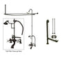 Oil Rubbed Bronze Clawfoot Tub Faucet Shower Kit with Enclosure Curtain Rod 211T5CTS