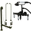 Oil Rubbed Bronze Wall Mount Clawfoot Bath Tub Faucet w Hand Shower Package CC21T5system