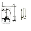 Oil Rubbed Bronze Clawfoot Tub Faucet Shower Kit with Enclosure Curtain Rod 21T5CTS