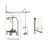 Satin Nickel Clawfoot Bath Tub Faucet Shower Kit with Enclosure Curtain Rod 21T8CTS