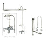 Chrome Clawfoot Tub Faucet Shower Kit with Enclosure Curtain Rod 24T1CTS