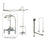 Chrome Clawfoot Tub Faucet Shower Kit with Enclosure Curtain Rod 24T1CTS