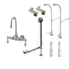Freestanding Floor Mount Chrome Metal Lever Handle Clawfoot Tub Filler Faucet Package 2T1FSP