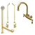 Polished Brass Wall Mount Clawfoot Tub Faucet Package w Drain Supplies Stops CC3001T2system