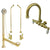 Polished Brass Wall Mount Clawfoot Tub Faucet Package w Drain Supplies Stops CC3003T2system