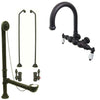 Oil Rubbed Bronze Wall Mount Clawfoot Tub Faucet Package w Drain Supplies Stops CC3003T5system