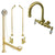 Polished Brass Wall Mount Clawfoot Tub Faucet Package w Drain Supplies Stops CC3005T2system