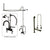 Oil Rubbed Bronze Clawfoot Tub Faucet Shower Kit with Enclosure Curtain Rod 3013T5CTS