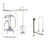 Chrome Clawfoot Tub Faucet Shower Kit with Enclosure Curtain Rod 3014T1CTS