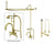 Polished Brass Clawfoot Bath Tub Faucet Shower Kit with Enclosure Curtain Rod 3017T2CTS