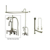 Satin Nickel Clawfoot Tub Faucet Shower Kit with Enclosure Curtain Rod 301T8CTS