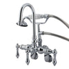 Kingston Chrome Wall Mount Clawfoot Tub Filler Faucet with Hand Shower CC302T1