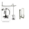 Oil Rubbed Bronze Clawfoot Tub Shower Faucet Kit with Enclosure Curtain Rod 303T5CTS