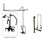 Oil Rubbed Bronze Clawfoot Tub Shower Faucet Kit with Enclosure Curtain Rod 303T5CTS