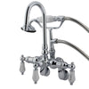 Kingston Brass Chrome Wall Mount Clawfoot Tub Faucet w hand shower CC304T1
