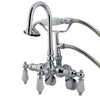 Kingston Brass Chrome Wall Mount Clawfoot Tub Faucet w hand shower CC306T1