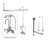 Chrome Clawfoot Tub Faucet Shower Kit with Enclosure Curtain Rod 306T1CTS