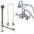 Chrome Wall Mount Clawfoot Tub Faucet w hand shower w Drain Supplies Stops CC308T1system