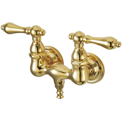 Kingston Brass Polished Brass Wall Mount Clawfoot Tub Filler Faucet CC31T2