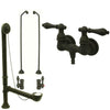 Oil Rubbed Bronze Wall Mount Clawfoot Tub Faucet Package w Drain Supplies Stops CC31T5system