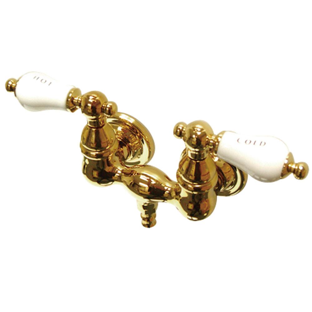 Kingston Brass Polished Brass Wall Mount Clawfoot Tub Filler Faucet CC33T2
