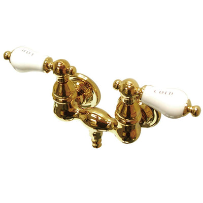 Kingston Brass Polished Brass Wall Mount Clawfoot Tub Filler Faucet CC33T2