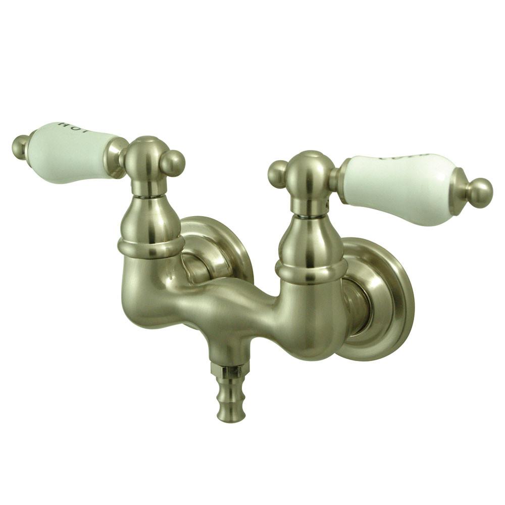 Kingston Brass Satin Nickel Wall Mount Clawfoot Tub Filler Faucet CC33T8