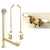 Polished Brass Wall Mount Clawfoot Tub Filler Faucet Package CC35T2system