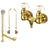 Polished Brass Wall Mount Clawfoot Bath Tub Filler Faucet Package CC39T2system