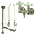 Satin Nickel Wall Mount Clawfoot Tub Faucet Package Supply Lines & Drain CC39T8system