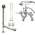 Chrome Deck Mount Clawfoot Tub Faucet w hand shower w Drain Supplies Stops CC410T1system