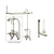 Satin Nickel Clawfoot Tub Faucet Shower Kit with Enclosure Curtain Rod 411T8CTS