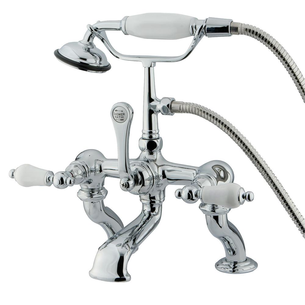 Kingston Brass Chrome Deck Mount Clawfoot Tub Faucet w hand shower CC412T1