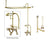 Polished Brass Clawfoot Tub Faucet Shower Kit with Enclosure Curtain Rod 415T2CTS