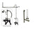 Oil Rubbed Bronze Clawfoot Tub Faucet Shower Kit with Enclosure Curtain Rod 415T5CTS