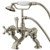 Kingston Brass Satin Nickel Deck Mount Clawfoot Tub Faucet w hand shower CC415T8