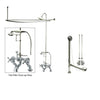 Chrome Clawfoot Tub Faucet Shower Kit with Enclosure Curtain Rod 416T1CTS