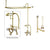 Polished Brass Clawfoot Tub Faucet Shower Kit with Enclosure Curtain Rod 417T2CTS