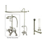 Satin Nickel Clawfoot Tub Faucet Shower Kit with Enclosure Curtain Rod 417T8CTS