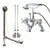 Chrome Deck Mount Clawfoot Tub Faucet w hand shower w Drain Supplies Stops CC418T1system