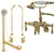 Polished Brass Wall Mount Clawfoot Tub Faucet Package w Drain Supplies Stops CC419T2system