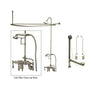Satin Nickel Clawfoot Tub Faucet Shower Kit with Enclosure Curtain Rod 419T8CTS