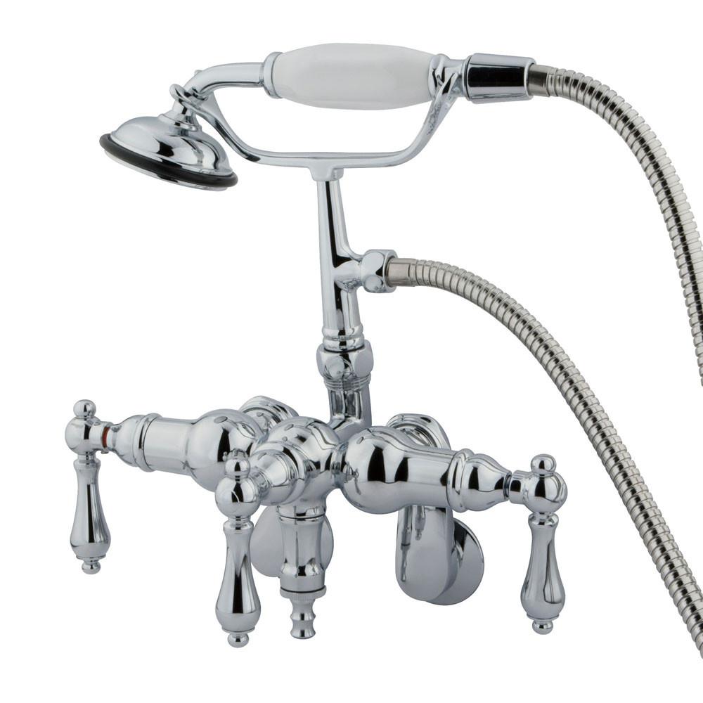 Kingston Brass Chrome Wall Mount Clawfoot Tub Faucet w hand shower CC420T1