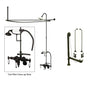 Oil Rubbed Bronze Clawfoot Tub Faucet Shower Kit with Enclosure Curtain Rod 421T5CTS