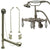 Satin Nickel Wall Mount Clawfoot Tub Faucet w hand shower w Drain Supplies Stops CC421T8system