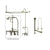 Satin Nickel Clawfoot Tub Faucet Shower Kit with Enclosure Curtain Rod 421T8CTS