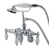 Kingston Brass Chrome Wall Mount Clawfoot Tub Faucet w hand shower CC422T1