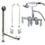 Chrome Wall Mount Clawfoot Tub Faucet w hand shower w Drain Supplies Stops CC424T1system