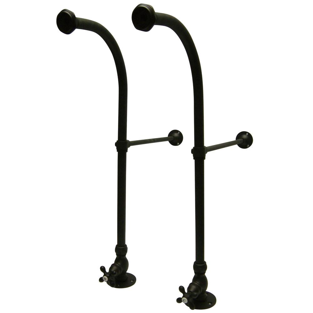 Kingston Oil Rubbed Bronze Freestanding Bath Supply lines with stops CC455MX