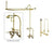 Polished Brass Clawfoot Tub Faucet Shower Kit with Enclosure Curtain Rod 457T2CTS